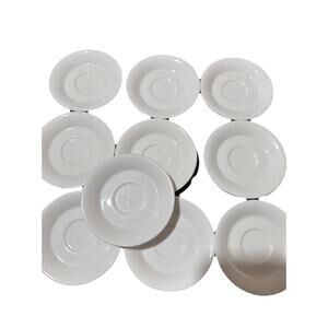 Vintage Set of 10 SHENANGO China Saucer Plates Restaurant Off White